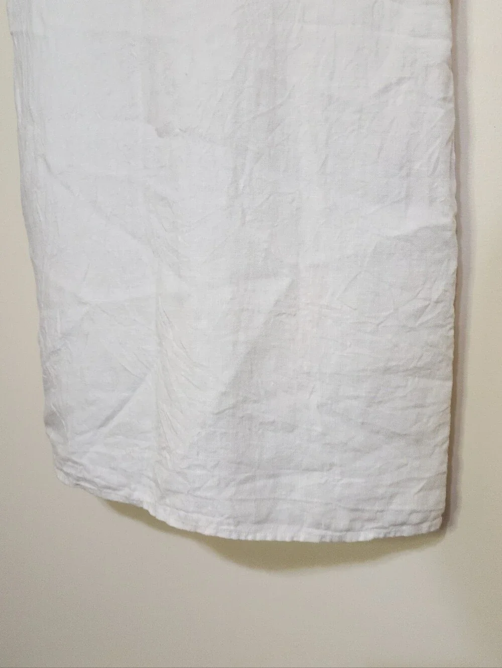 Sincerely Jules White Linen Dress Size Med Sleeveless Tassel Cotton Lining
